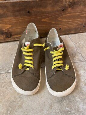 Camper Shoes | Men's Canvas Peu Rambla Sneaker Olive Green Sz 13
